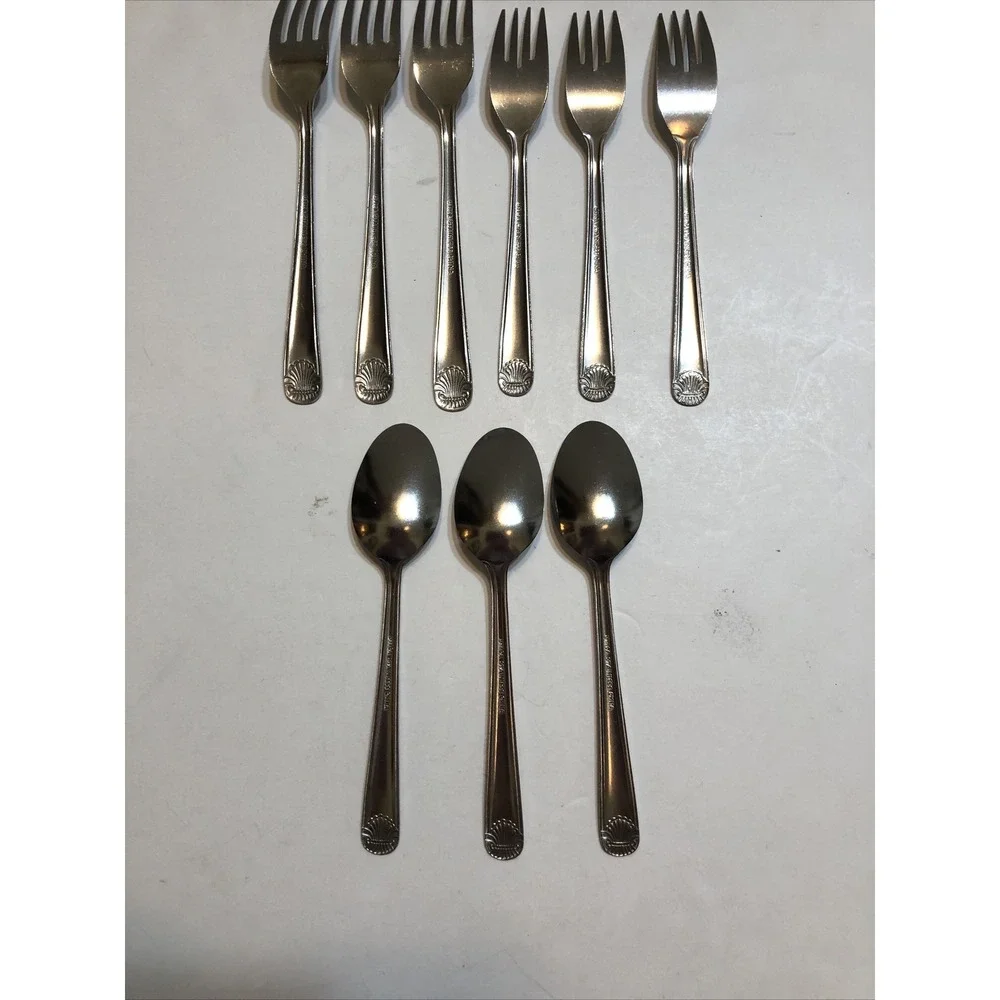Utica Stainless Steel Flatware Mixed Lot Of 12 Sea Sprite Pattern Silverware